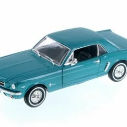 1964 Ford 1/2 Mustang Coupe, Green - Welly 22451WGN - 1/24 Scale Diecast Model Toy Car