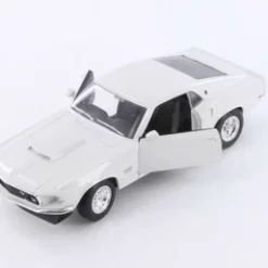 1969 Ford Mustang Boss 429, White - Welly 24067WWT - 1/24 Scale Diecast Model Toy Car