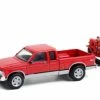 1991 GMC Sonoma Extended Cab Pickup Truck With 1920 Indian Scout Motorcycle On Hitch Carrier, Red - Greenlight 28080C/48 - 1/64 Scale Diecast Model Toy Car -Cars Sales 28080C 48 GL Anniversary Collection S13 164 1 47677.1639609966.386.513