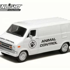 1976 Dodge B-100 Van Animal Control, White - Greenlight 29782/48 - 1/64 Scale Diecast Model Toy Car