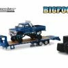 1974 Ford F-250 Pickup With Gooseneck Trailer And 66" Tires Replacement Set, Kings Of Crunch- BIGFOOT The Original Monster Truck - Greenlight 30054/48 - 1/64 Scale Diecast Model Toy Car -Cars Sales 30054 48 gl 1974 ford f250 big foot w gooseneck trailer and tires 164 1 az 83016.1603466892.386.513