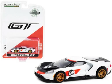 2021 Ford GT #98, White - Greenlight 30244/48 - 1/64 Scale Diecast Model Toy Car 3 2021 Ford GT #98, White - Greenlight 30244/48 - 1/64 Scale Diecast Model Toy Car