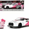 2009 Nissan GT-R (R35) #01 W/ Hello Kitty Figure, White - Jada Toys 33724 - 1/24 Scale Diecast Car -Cars Sales 33724 jada white 2009 nissan gt r r35 01 with hello kitty racing figure diecast toy car 1 36275.1664289783.386.513