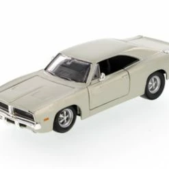 1969 Dodge Charger Hard Top, Silver - Showcasts 34256 - 1/24 Scale Diecast Model Toy Car