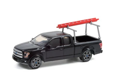 2017 Ford F-150 With Ladder Rack, Black - Greenlight 35200F/48 - 1/64 Scale Diecast Model Toy Car 3 2017 Ford F-150 With Ladder Rack, Black - Greenlight 35200F/48 - 1/64 Scale Diecast Model Toy Car