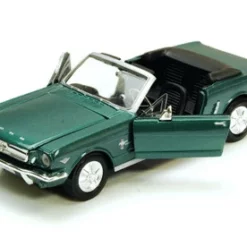 Motor Max 1964 Ford Mustang Convertible, Teal - Showcasts 73212 - 1/24 Scale Diecast Model Toy Car