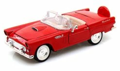 Motor Max 1956 Ford Thunderbird Convertible, Red - Motormax 73215 - 1/24 Scale Diecast Model Toy Car