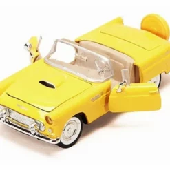 Motor Max 1956 Ford Thunderbird Convertible, Yellow - Showcasts 73215 - 1/24 Diecast Car (New, But NO BOX)