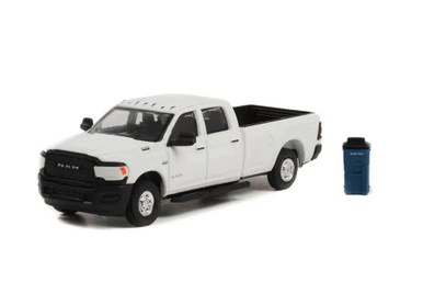 2021 Dodge Ram 2500 Tradesman W/ Garbage Bin, White - Greenlight 97130F - 1/64 Scale Diecast Car 3 2021 Dodge Ram 2500 Tradesman W/ Garbage Bin, White - Greenlight 97130F - 1/64 Scale Diecast Car