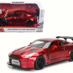 Jada Toys 2009 Nissan GT-R Ben Sopra, Red - Jada 98569WA1 - 1/24 Scale Diecast Model Toy Car