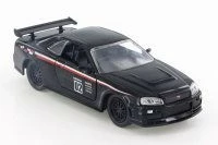 Jada Toys 2002 Nissan Skyline GT-R Hard Top, Black - Jada 99140 - 1/32 Scale Diecast Model Toy Car