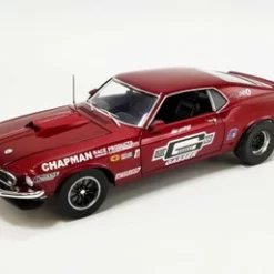 1969 Ford Mustang BOSS 429, Dark Red - Acme A1801854 - 1/18 Scale Diecast Model Toy Car