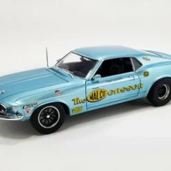 1969 Ford Mustang BOSS 429, Light Blue - Acme A1801858 - 1/18 Scale Diecast Model Toy Car