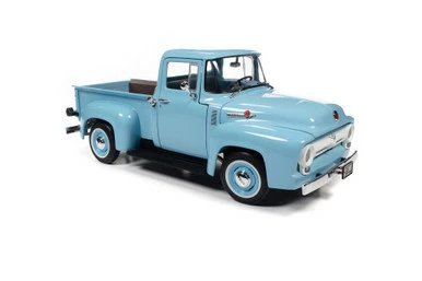1956 Ford F-100 Mild Custom Pickup Truck, Diamond Blue - Auto World 1/18 Scale Diecast Car 3 1956 Ford F-100 Mild Custom Pickup Truck, Diamond Blue - Auto World 1/18 Scale Diecast Car