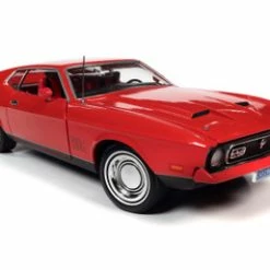 1971 Ford Mustang Mach 1 Hardtop, Bright Red - Auto World AWSS126 - 1/18 Scale Diecast Model Toy Car
