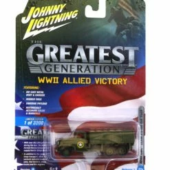 Johnny Lightning GMC CCKW 2 1/2-ton 6x6 Truck, Green - JLCP7068-24 - 1/64 Scale Diecast Model Toy Car