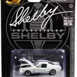 Shelby Collectibles 1965 Ford Mustang Shelby GT350R, White With Blue Stripes - Shelby SC16403M - 1/64 Scale Diecast Car
