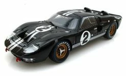 Shelby Collectibles 1966 Ford GT-40 MK II #2, Black W/ Silver Stripes - Shelby SC408 - 1/18 Scale Diecast Model Toy Car