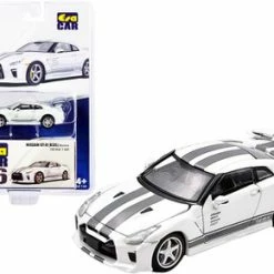 Nissan GT-R (R35) Saurus RHD, White - Era Car NS21GTRRN56 - 1/64 Scale Diecast Model Toy Car