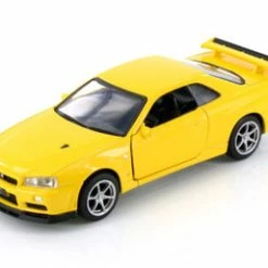 Nissan Skyline GT-R34 V Spec II, Yellow - Showcasts TM012023 - 1/36 Scale Diecast Model Toy Car